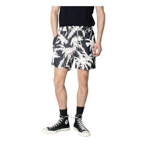 ZGY DENIM Mens Black Drawstring, Printed Shorts S